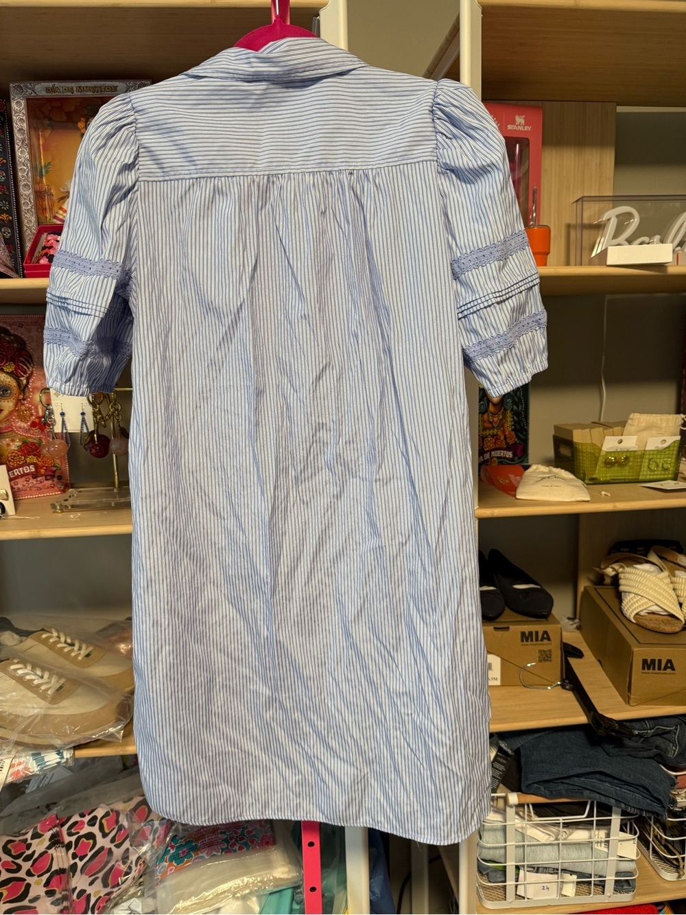 Modern Works Blue & White Striped Shirt Dress โ Size Small - Picture 8 of 8